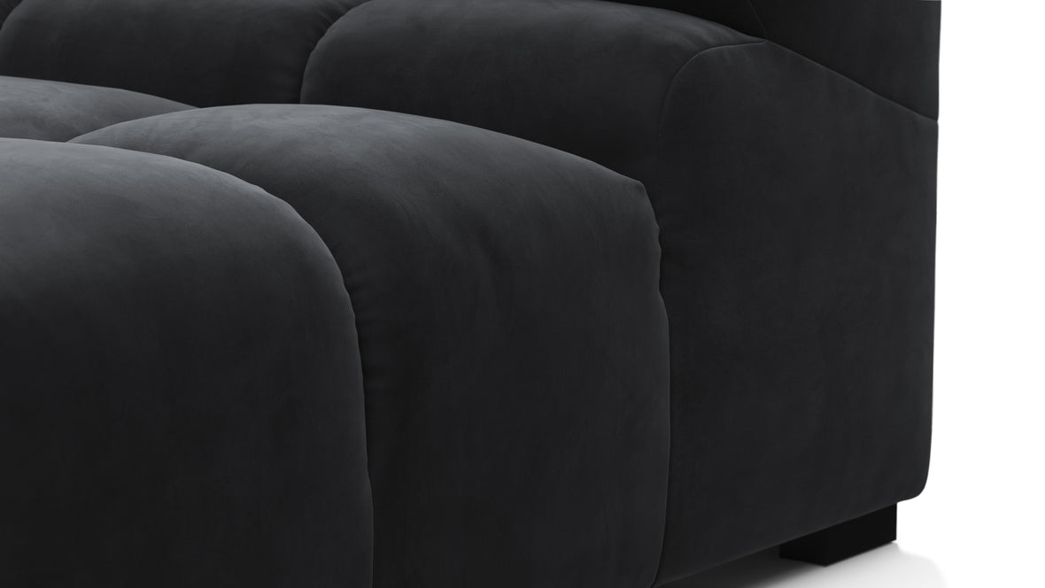 Tufty - Tufty Sectional, Small, Left Chaise, Black Velvet