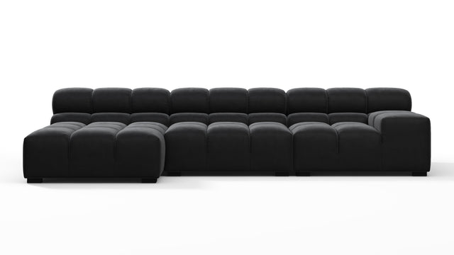 Tufty - Tufty Sectional, Small, Left Chaise, Black Velvet