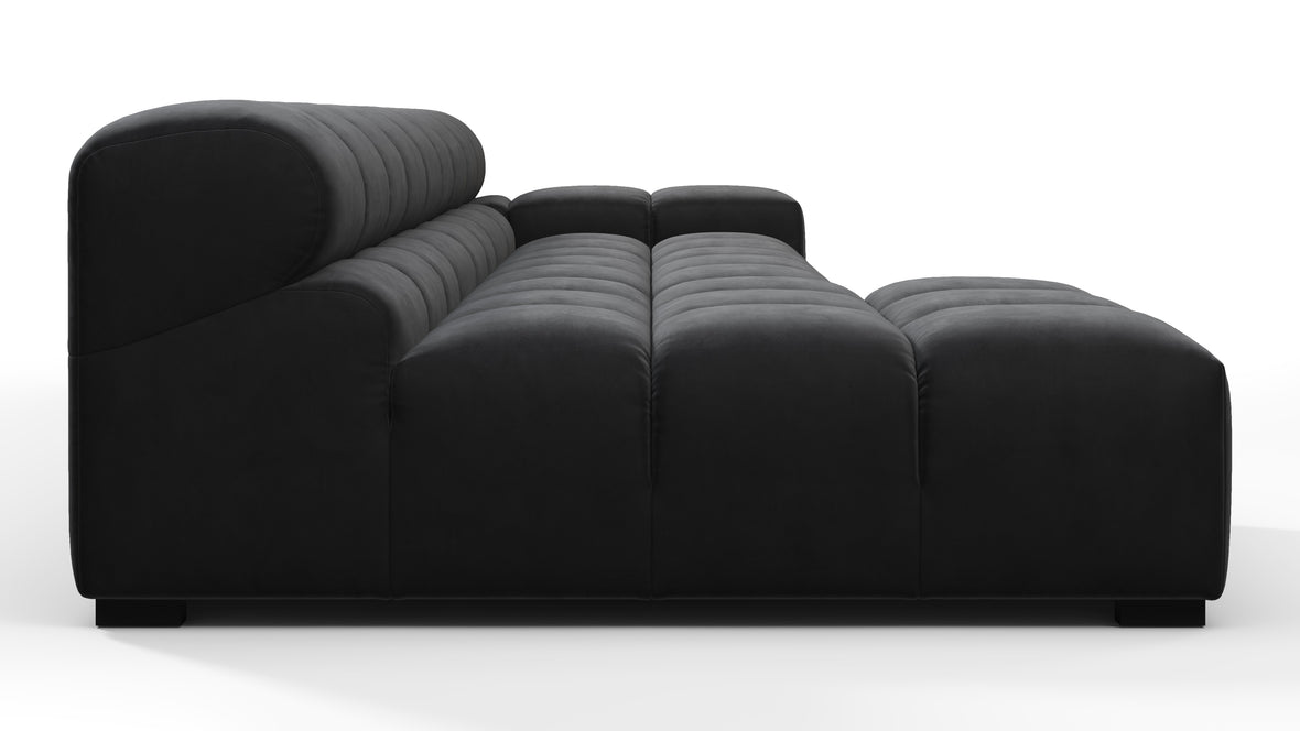 Tufty - Tufty Sectional, Small, Left Chaise, Black Velvet