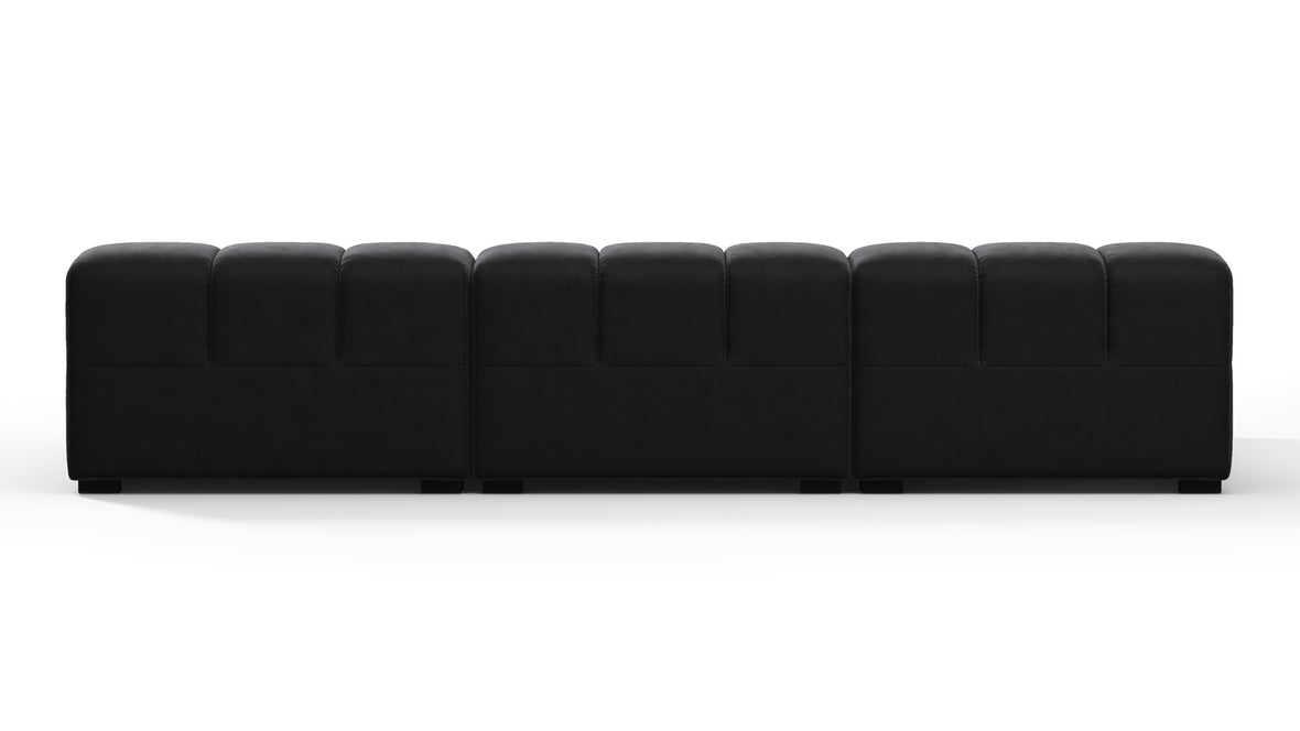 Tufty - Tufty Sectional, Small, Left Chaise, Black Velvet