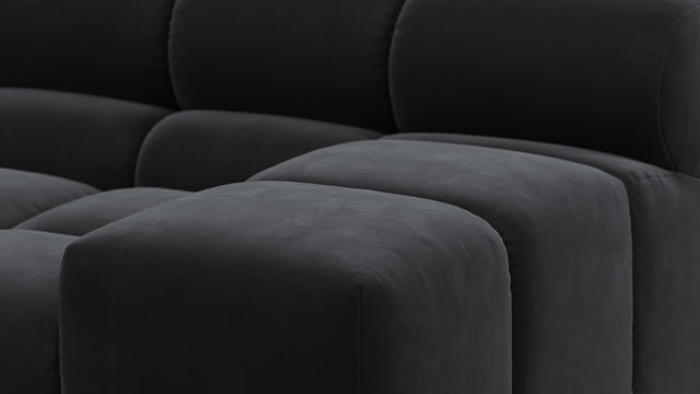 Tufty - Tufty Sectional, Small, Right Chaise, Black Velvet