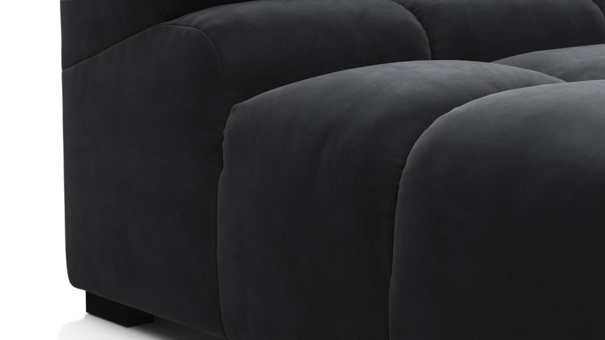 Tufty - Tufty Sectional, Small, Right Chaise, Black Velvet
