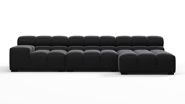 Tufty - Tufty Sectional, Small, Right Chaise, Black Velvet