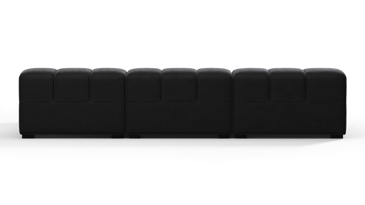 Tufty - Tufty Sectional, Small, Right Chaise, Black Velvet