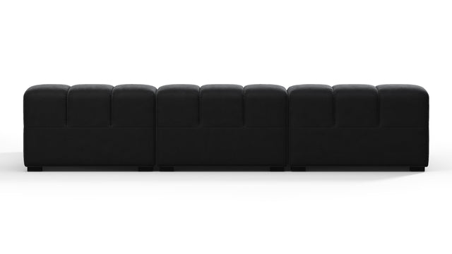 Tufty - Tufty Sectional, Small, Right Chaise, Black Velvet
