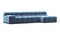 Tufty - Tufty Sectional, Small, Right Chaise, Aegean Blue Velvet