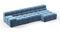 Tufty - Tufty Sectional, Small, Right Chaise, Aegean Blue Velvet