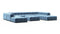 Tufty - Tufty Sectional, U Shape, Aegean Blue Velvet