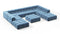 Tufty - Tufty Sectional, U Shape, Aegean Blue Velvet