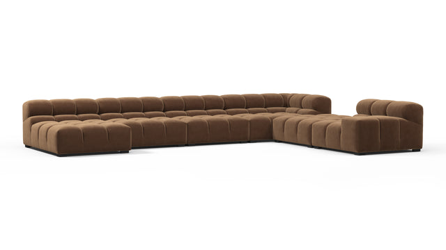 Tufty - Tufty Sectional, Extra Large Right Corner, Mocha Velvet