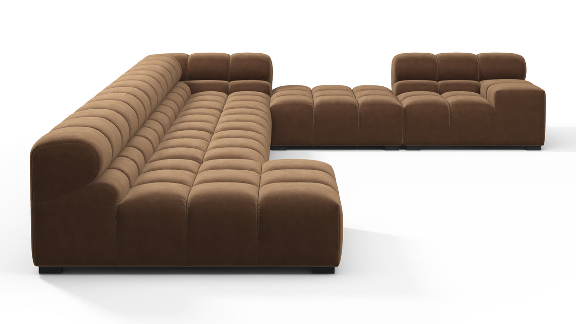Tufty - Tufty Sectional, Extra Large Right Corner, Mocha Velvet
