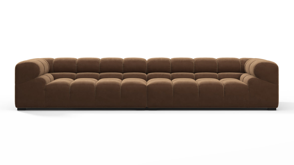 Tufty - Tufty Sectional, Extra Large Sofa, Mocha Velvet
