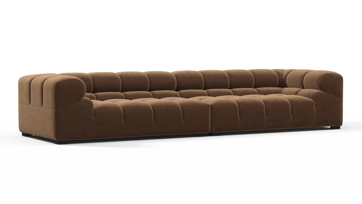 Tufty - Tufty Sectional, Extra Large Sofa, Mocha Velvet