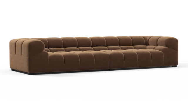 Tufty - Tufty Sectional, Extra Large Sofa, Mocha Velvet