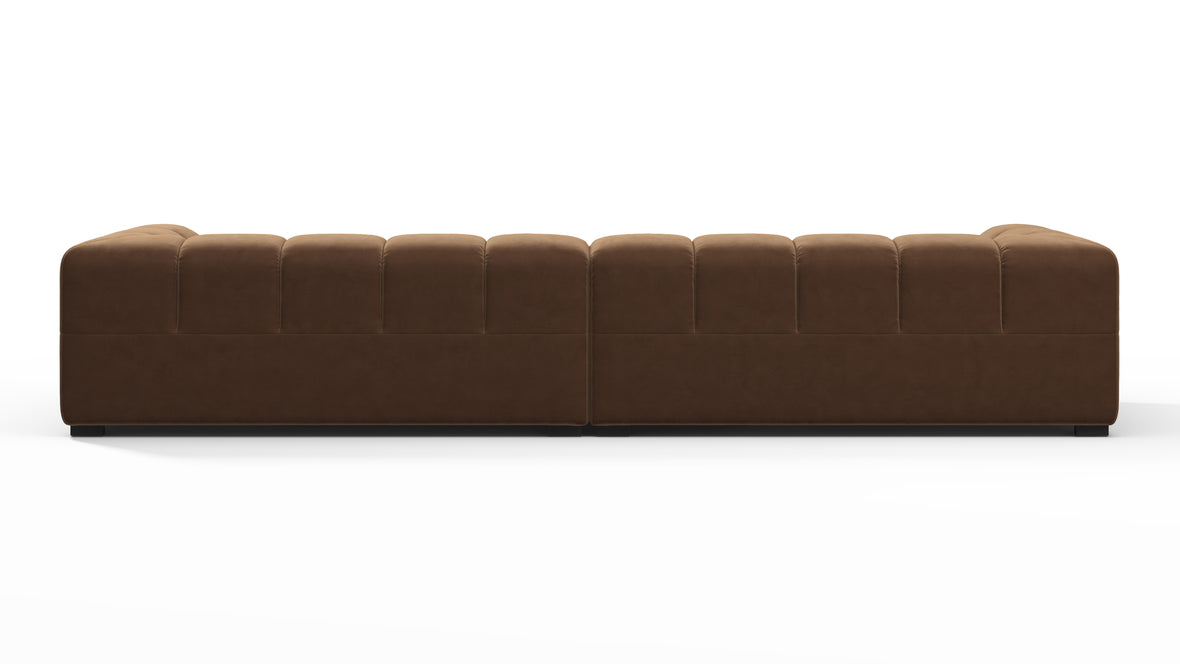 Tufty - Tufty Sectional, Extra Large Sofa, Mocha Velvet