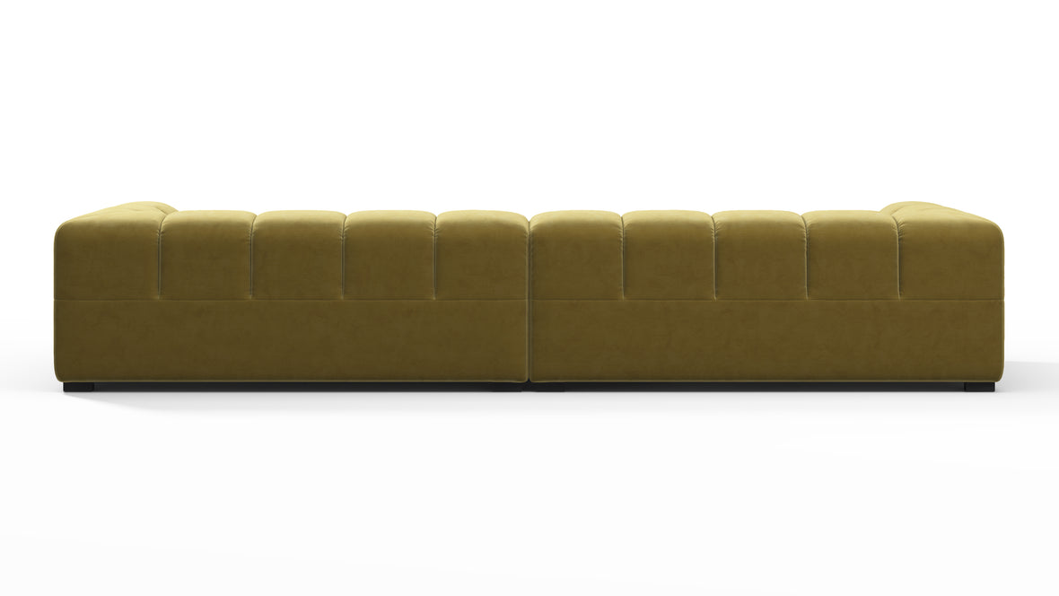 Tufty - Tufty Sectional, Extra Large Sofa, Olive Gold Velvet