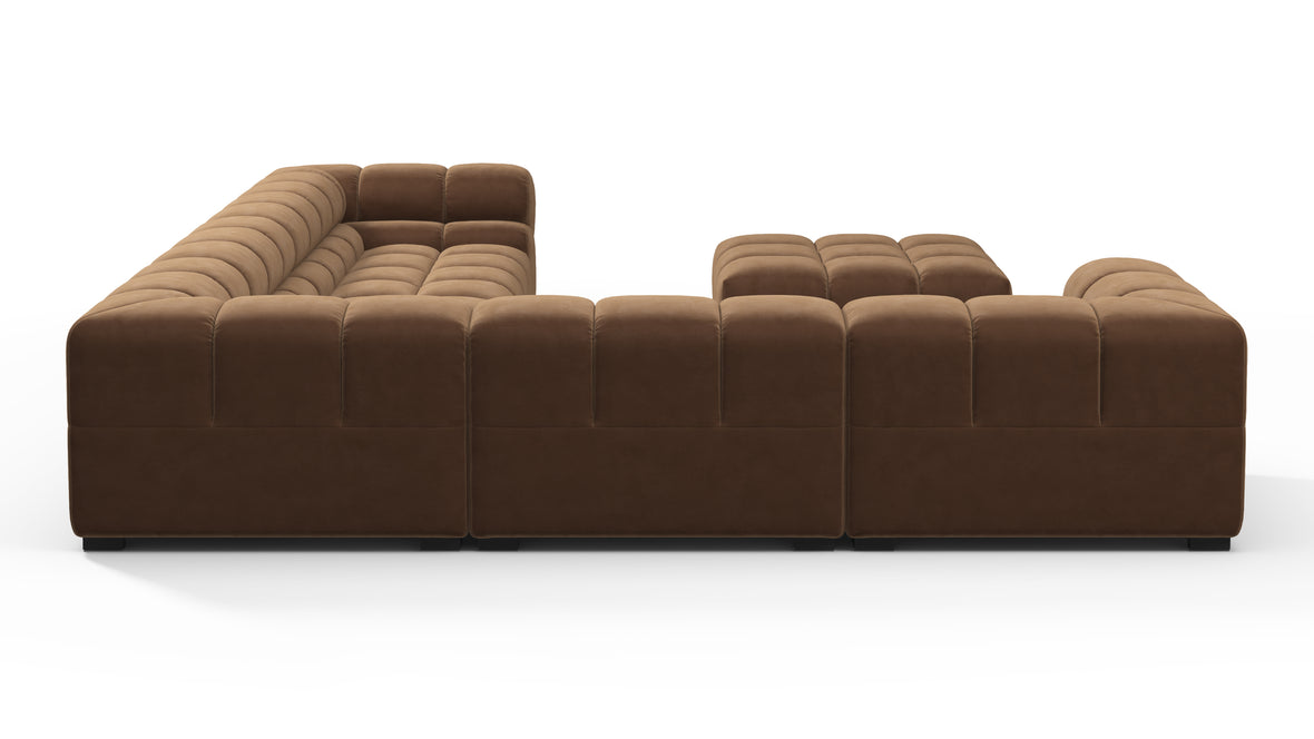 Tufty - Tufty Sectional, Large Left Corner, Mocha Velvet