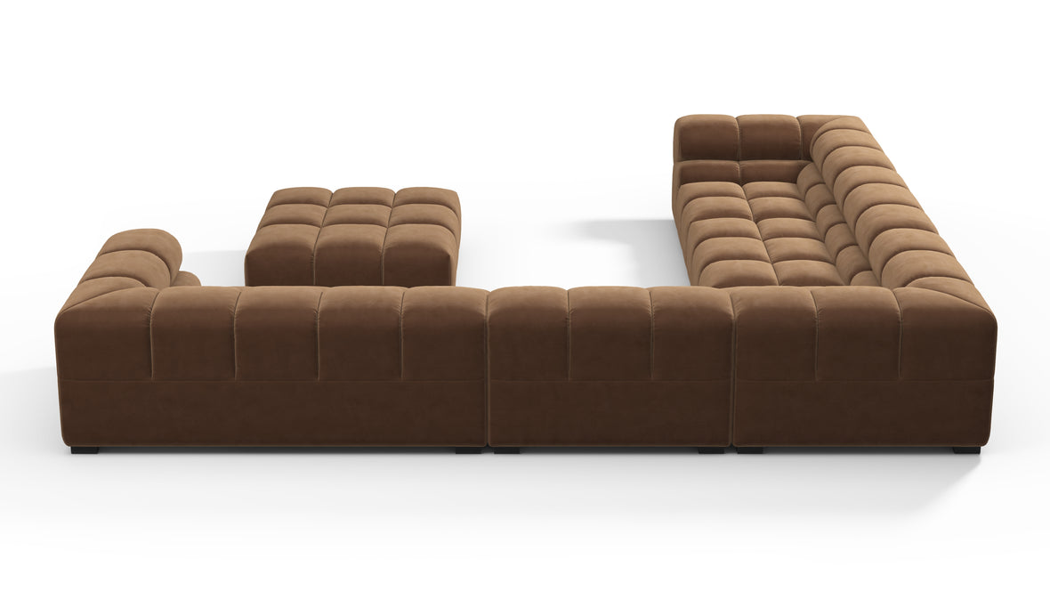 Tufty - Tufty Sectional, Large Left Corner, Mocha Velvet