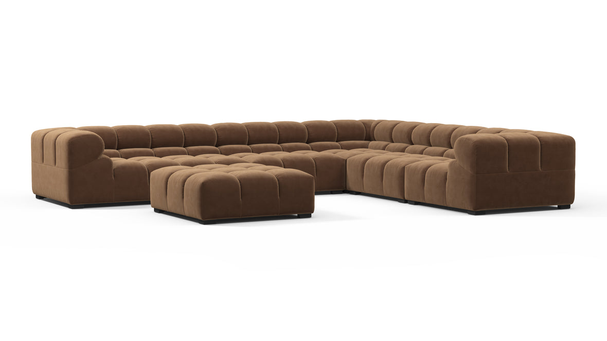 Tufty - Tufty Sectional, Large Right Corner, Mocha Velvet