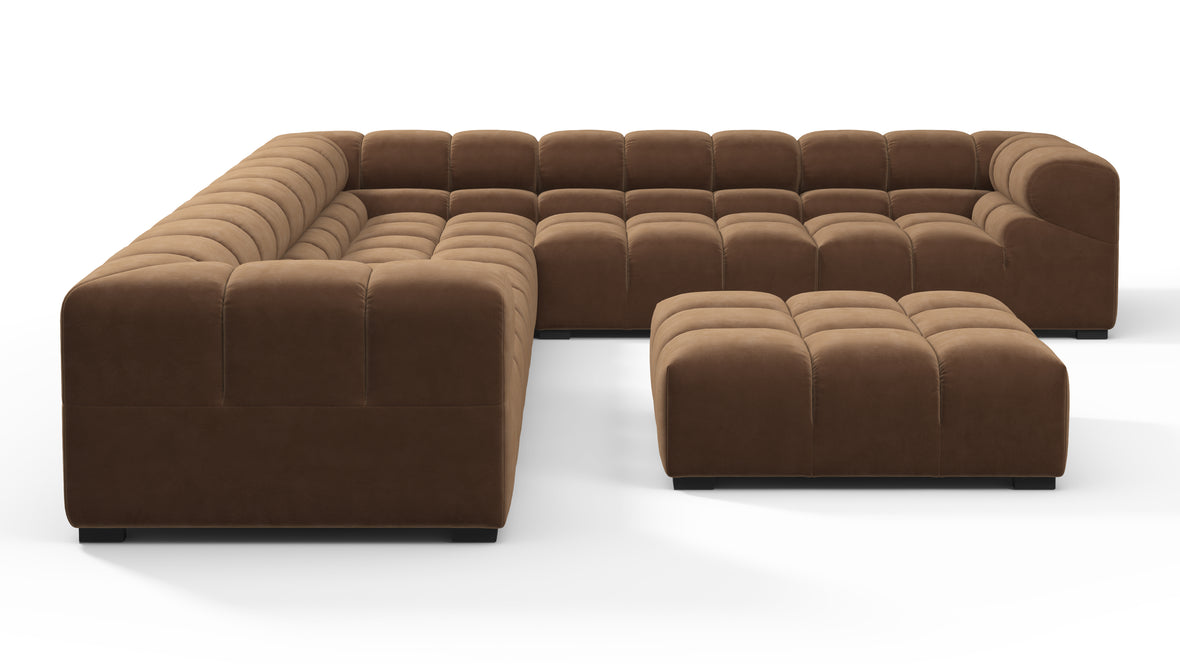 Tufty - Tufty Sectional, Large Right Corner, Mocha Velvet