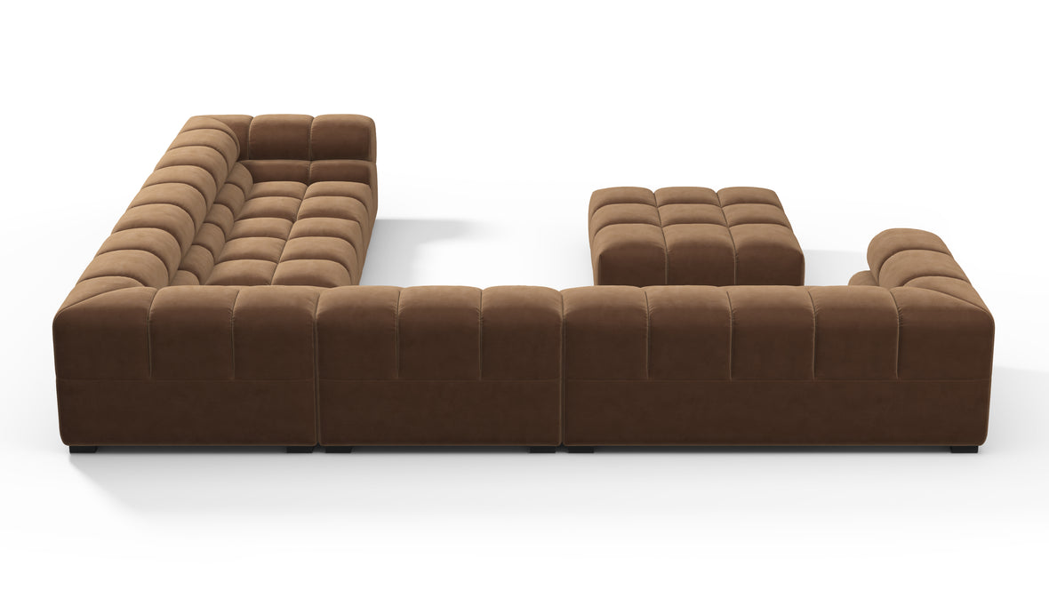 Tufty - Tufty Sectional, Large Right Corner, Mocha Velvet