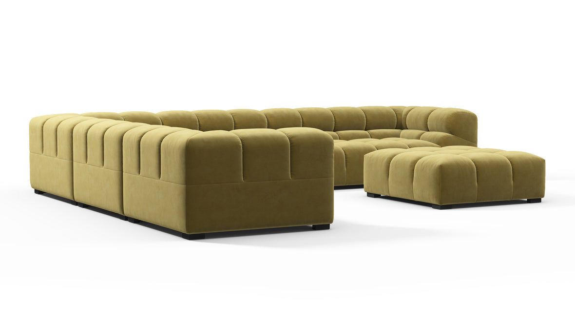 Tufty - Tufty Sectional, Large Left Corner, Olive Gold Velvet