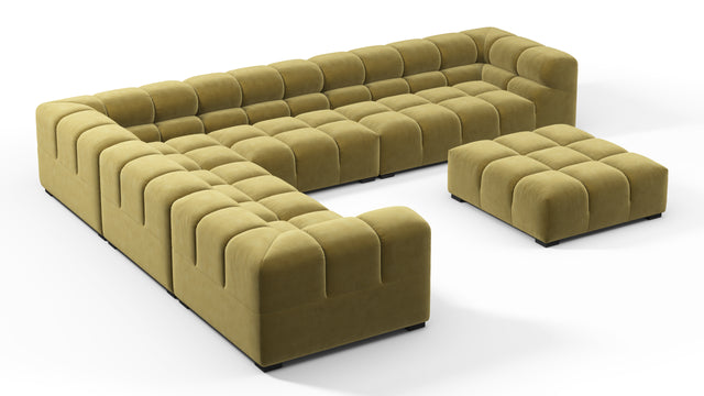Tufty - Tufty Sectional, Large Left Corner, Olive Gold Velvet