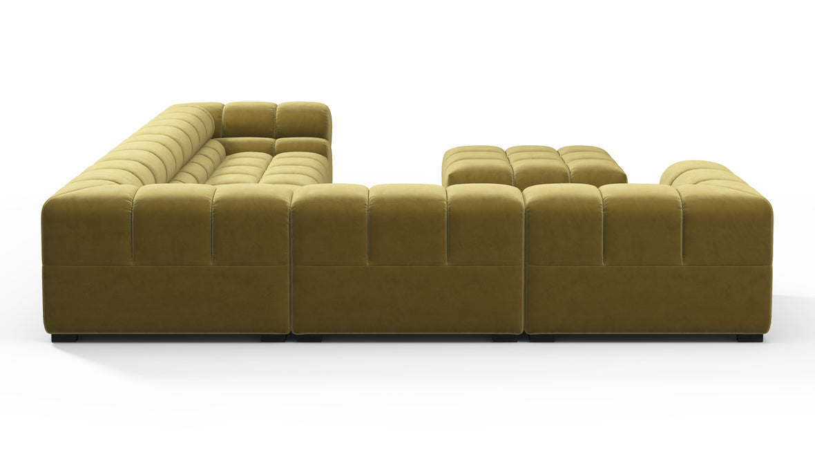 Tufty - Tufty Sectional, Large Left Corner, Olive Gold Velvet