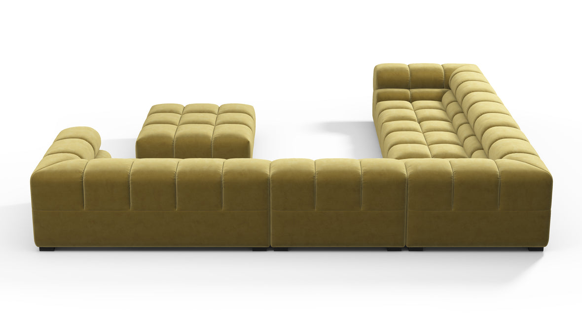 Tufty - Tufty Sectional, Large Left Corner, Olive Gold Velvet