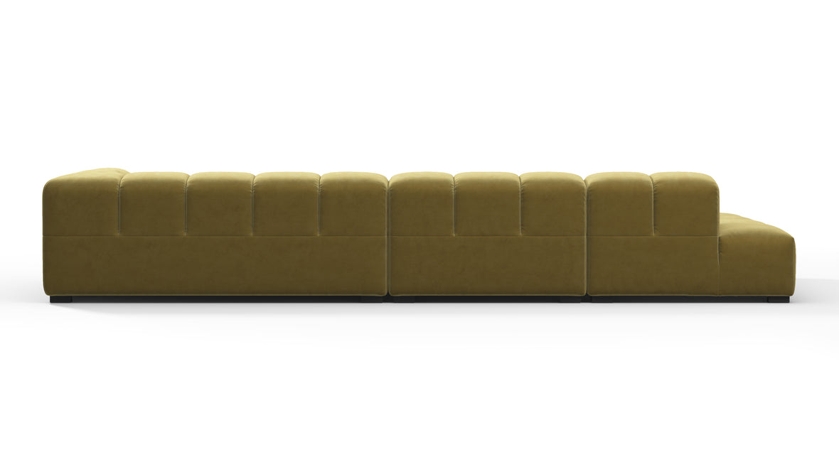 Tufty - Tufty Sectional, Large, Left Chaise, Olive Gold Velvet