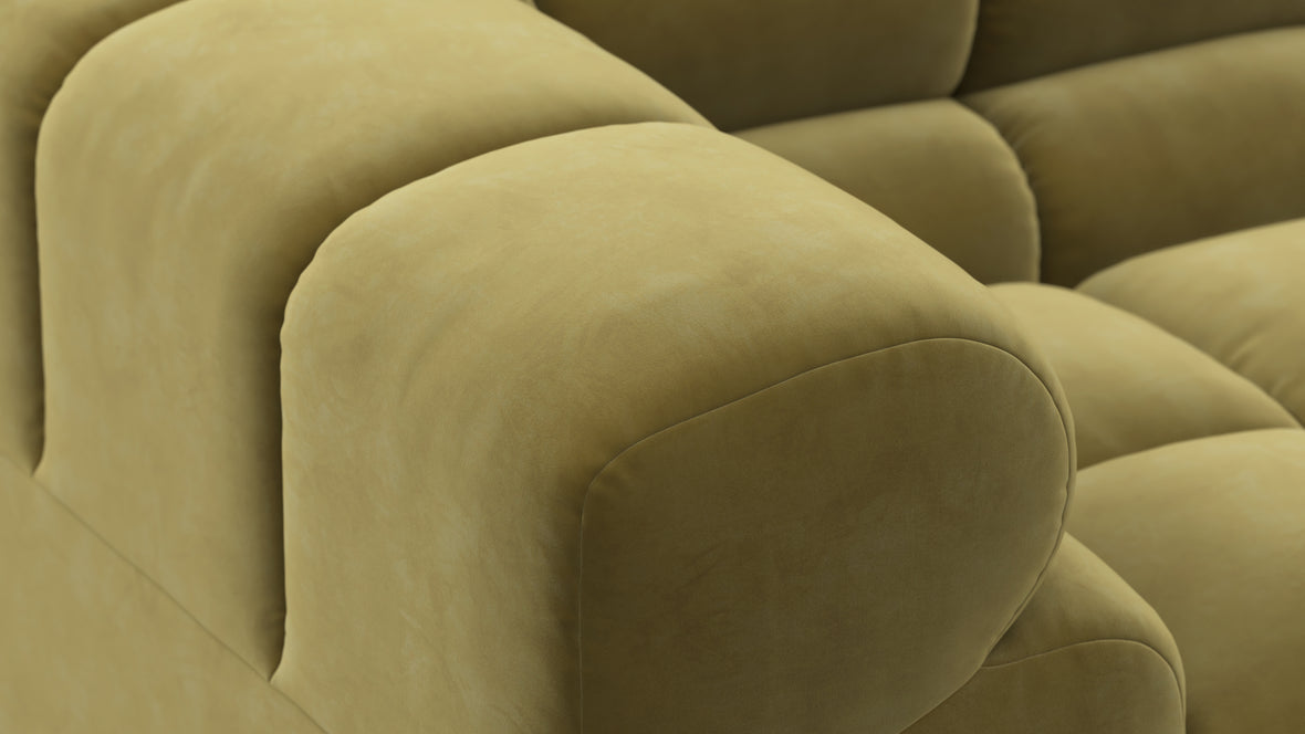 Tufty - Tufty Sectional, Large, Left Chaise, Olive Gold Velvet