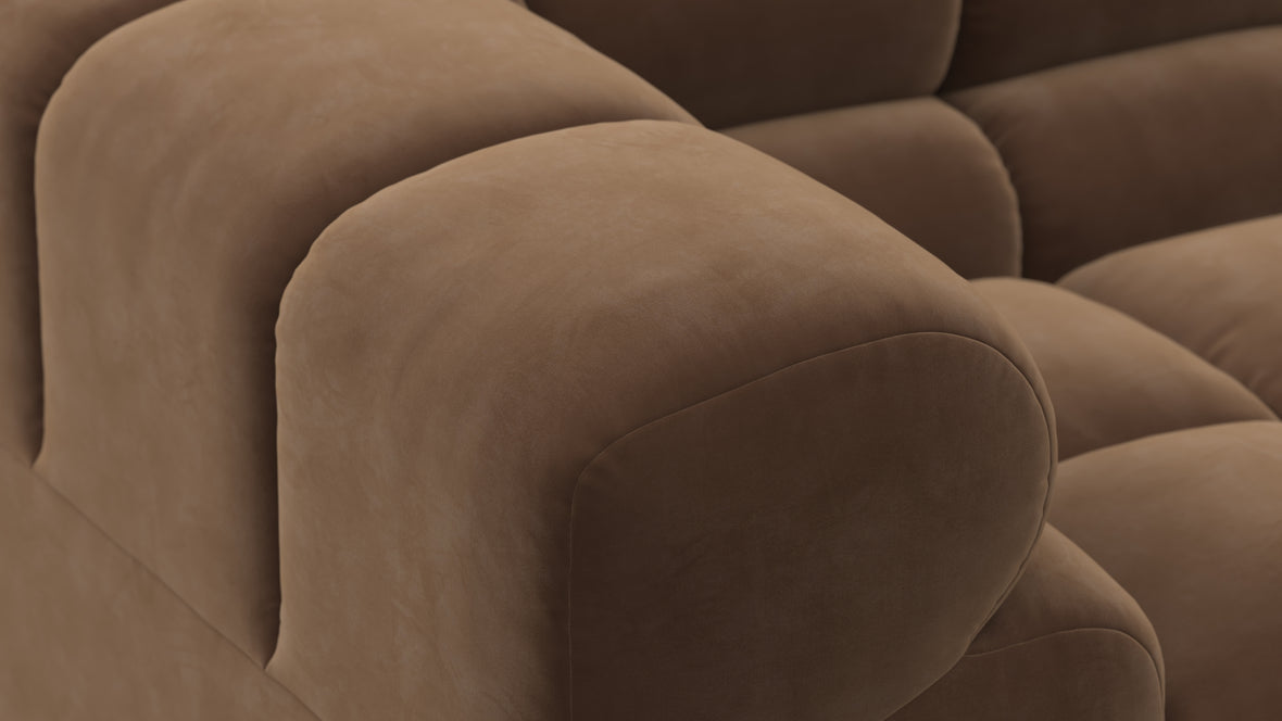Tufty - Tufty Sectional, Right Corner, Mocha Velvet