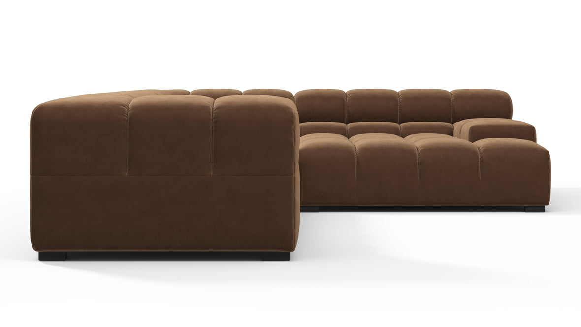 Tufty - Tufty Sectional, Right Corner, Mocha Velvet
