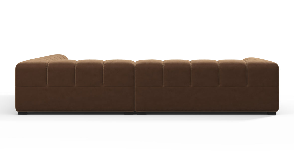 Tufty - Tufty Sectional, Right Corner, Mocha Velvet