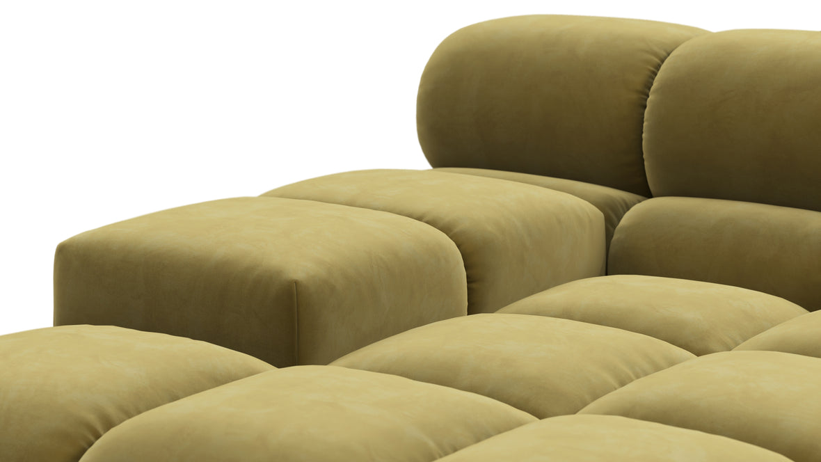 Tufty - Tufty Sectional, Left Corner, Olive Gold Velvet