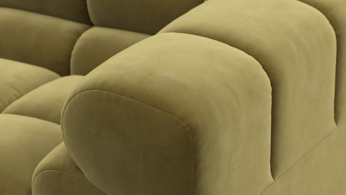 Tufty - Tufty Sectional, Left Corner, Olive Gold Velvet