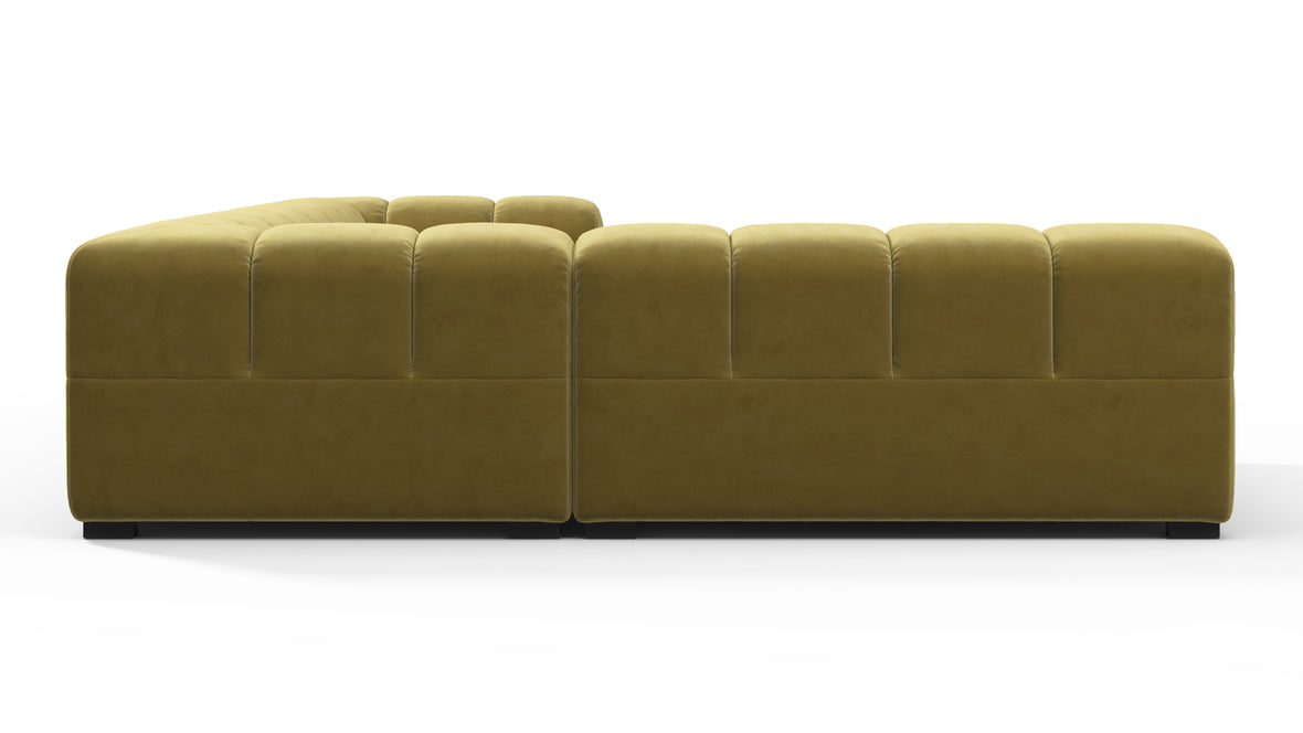 Tufty - Tufty Sectional, Left Corner, Olive Gold Velvet