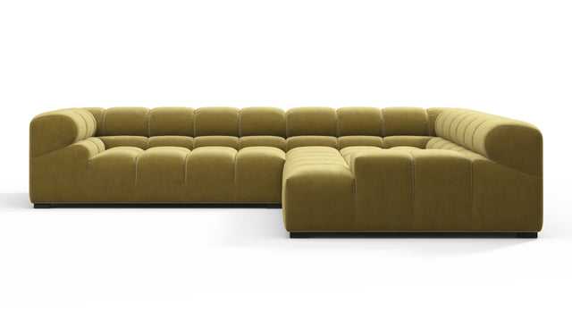 Tufty - Tufty Sectional, Right Corner, Olive Gold Velvet