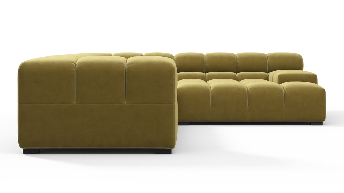 Tufty - Tufty Sectional, Right Corner, Olive Gold Velvet