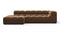 Tufty - Tufty Sectional, Small L, Left, Mocha Velvet