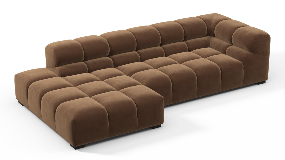 Tufty - Tufty Sectional, Small L, Left, Mocha Velvet