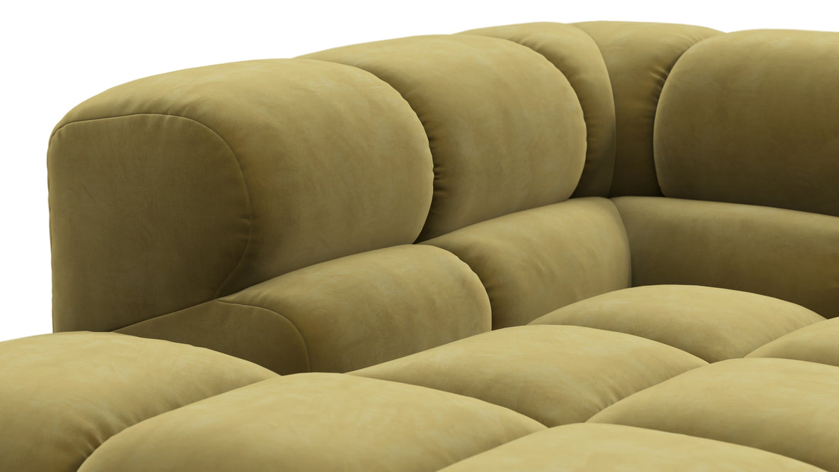 Tufty - Tufty Sectional, Small L, Left, Olive Gold Velvet