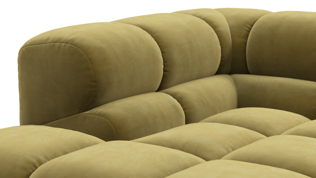 Tufty - Tufty Sectional, Small L, Left, Olive Gold Velvet