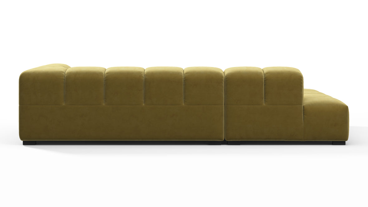 Tufty - Tufty Sectional, Small L, Left, Olive Gold Velvet