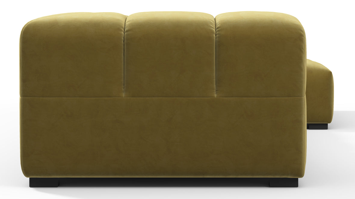 Tufty - Tufty Sectional, Small L, Right, Olive Gold Velvet