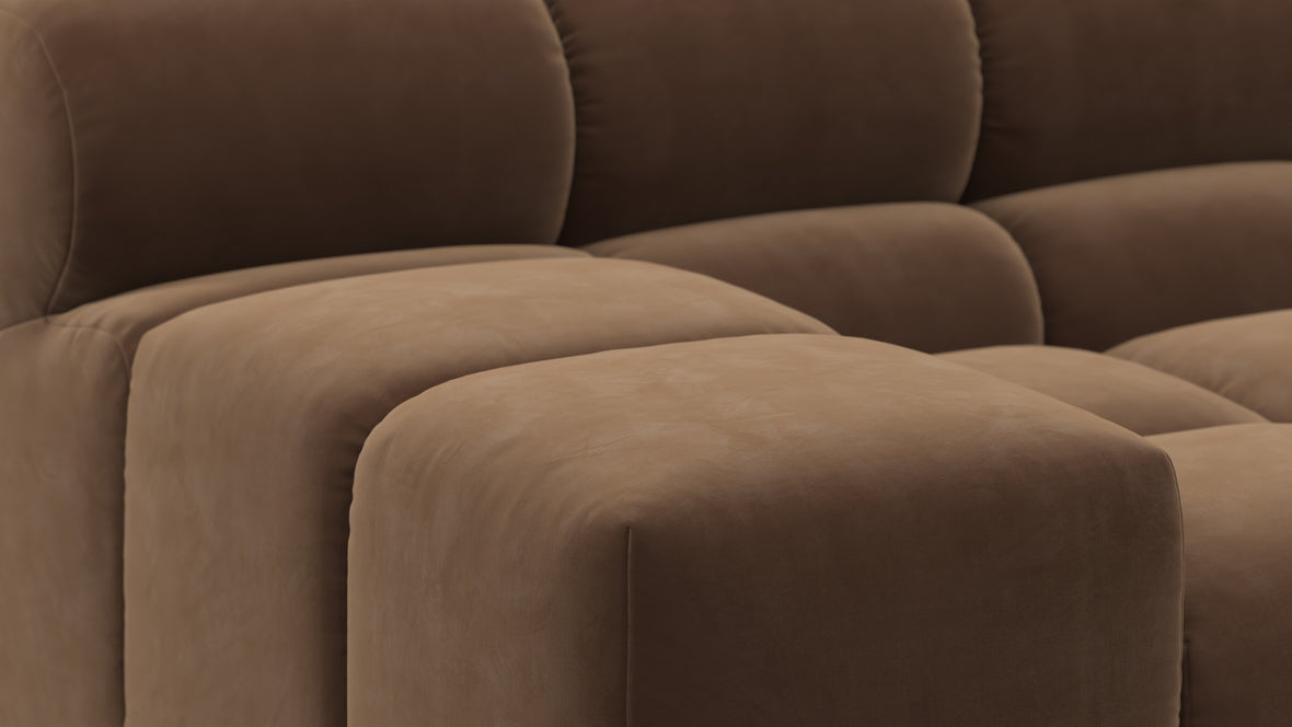 Tufty - Tufty Sectional, Small, Left Chaise, Mocha Velvet