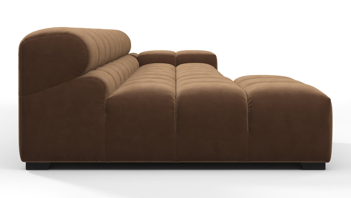 Tufty - Tufty Sectional, Small, Left Chaise, Mocha Velvet