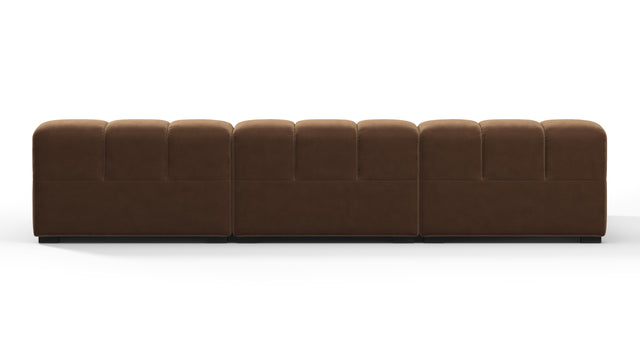 Tufty - Tufty Sectional, Small, Left Chaise, Mocha Velvet