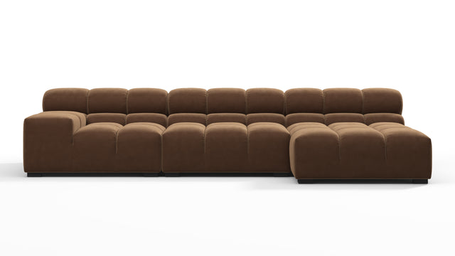 Tufty - Tufty Sectional, Small, Right Chaise, Mocha Velvet