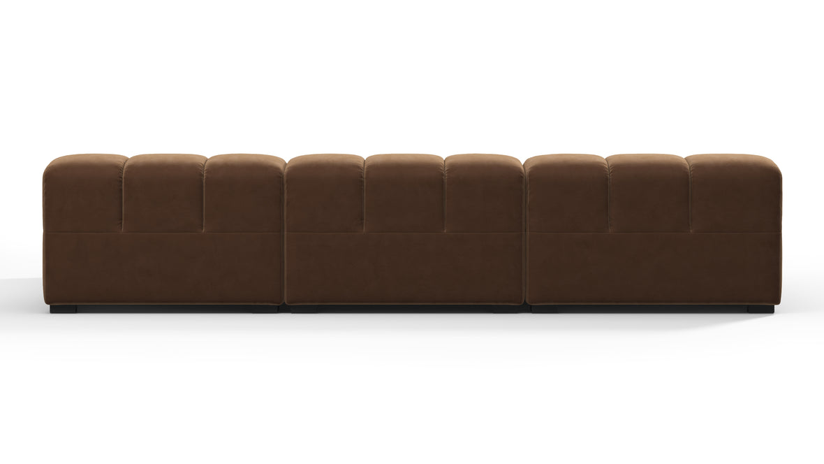 Tufty - Tufty Sectional, Small, Right Chaise, Mocha Velvet